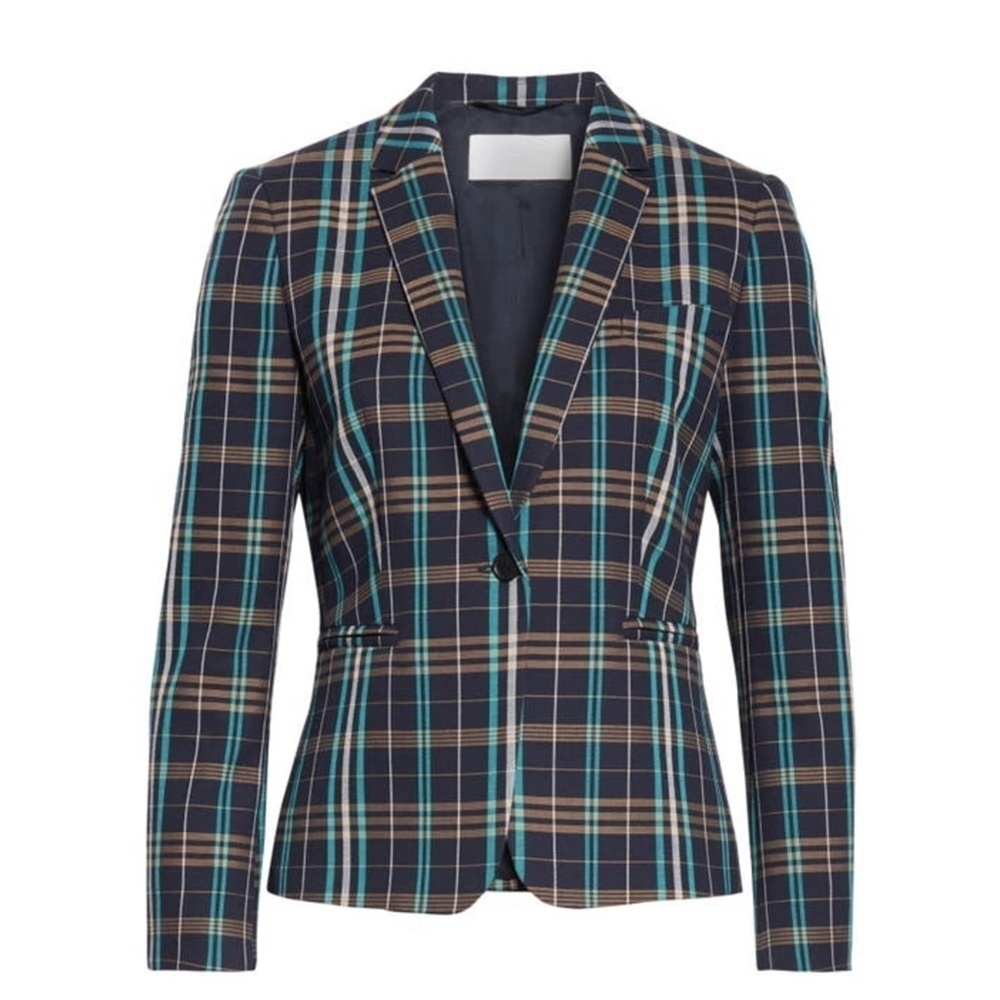 NWT BOSS by Hugo Boss Jilesa Check Plaid Pattern Blazer in Open Misc Sz. 6